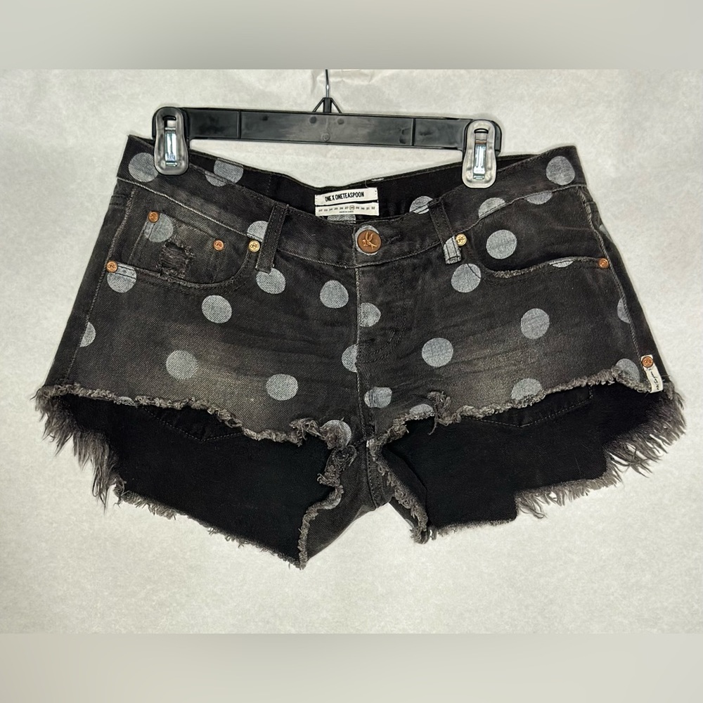 One by One Teaspoon Polka Dot Bonitas Shorts in Black and White